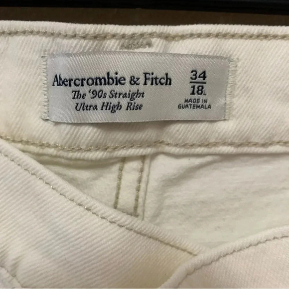 Abercrombie & Fitch The ‘90s Straight Ultra High Rise Jeans Size 34 Long NWT New - Picture 9 of 12